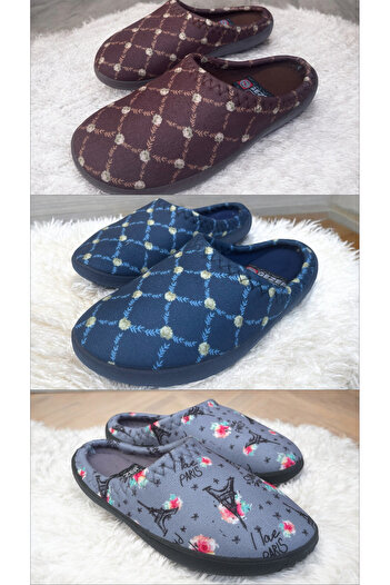GEZER Women's Home Carpet Slippers. Guest Slippers Soft Sole Set of 3. Set of 3 Winter Home Slippers