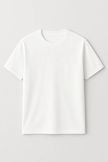 Nu Classic round collar T-shirt, white