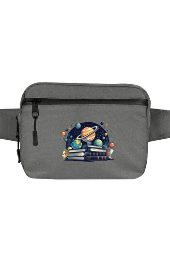 CrowsGate Book Planets Backpack Gray Color
