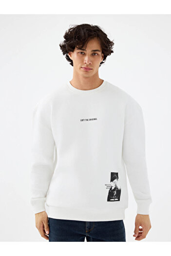 Loft Ανδρικό φούτερ Oversize Fit Λευκό Lf2041434