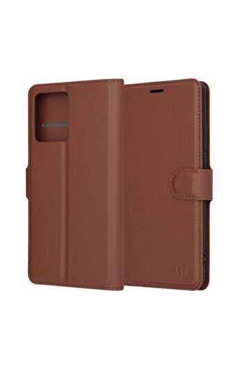 Fils High Protection Leather Folio Case for Motorola Edge 40/Edge 2023, Intense Brown