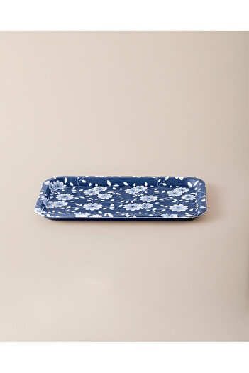 Madame Coco Reve Bleu Vista Rectangular Tray - Blue/White