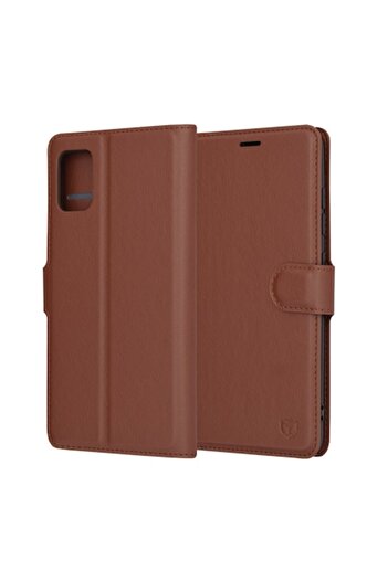Fils Protective Leather Folio Case for Samsung Galaxy A51 4G, V51, Leather, Dark Brown