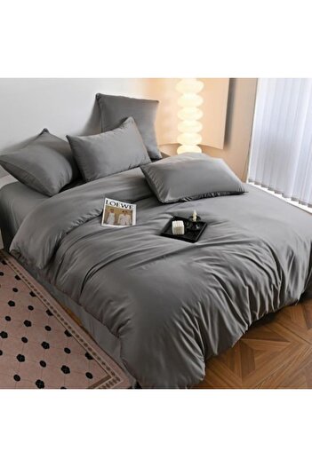 Casa de Vis Set lenjerie de pat dublu, 6 piese, satin, 240 x 245 cm, uni,