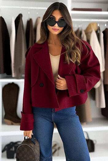 GLAMSI Women's loose-fitting jacket with black buttons