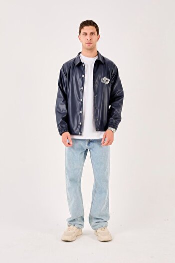 Rocqerx X-2013 Lined Coat with Embroidery Detail on the Front and Back