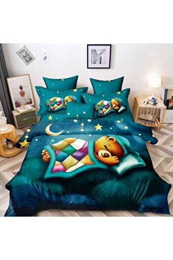 Casa de Vis Double Bed Linen Set, 6 pieces, satin cotton, 220 x 230 cm, multicolor