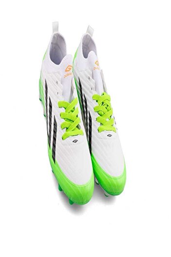 iskarpino Men's Football Boots with White and Green Laces and Socks