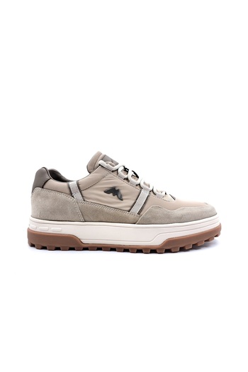 MARCOMEN Genuine Suede Leather and Canvas Beige Men's Sneaker Shoes