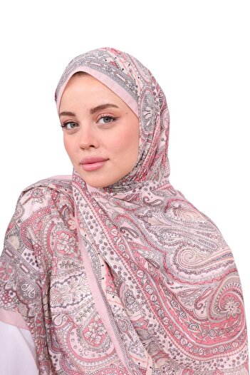 Karaca Premium Lux Original Ethnic Pattern Shawl (Voile Silk, 1St Grade) Classy, Lightweight, Comfortable, Stylish, Islamic Clothing)