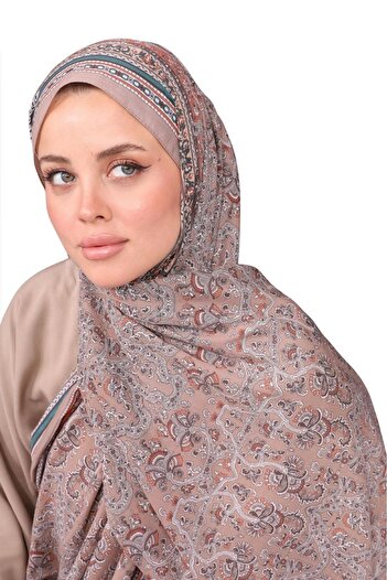Karaca Premium Lux Original Ethnic Pattern Shawl (Voile Silk, 1St Grade) Classy, Lightweight, Comfortable, Stylish, Islamic Clothing)