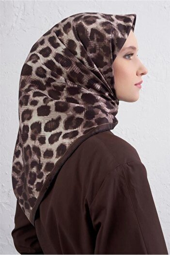 Armine Φουλάρι Sura Pure Silk 9425 - 53 Σκούρο καφέ Μικτό σχέδιο