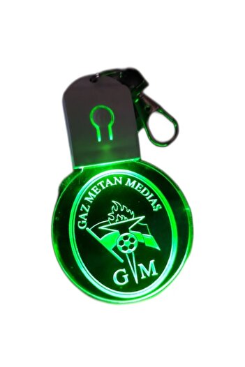 T&M Personalizare LED Keychain Acrylic Gaz Metan Medias FC, Round, Multicolor