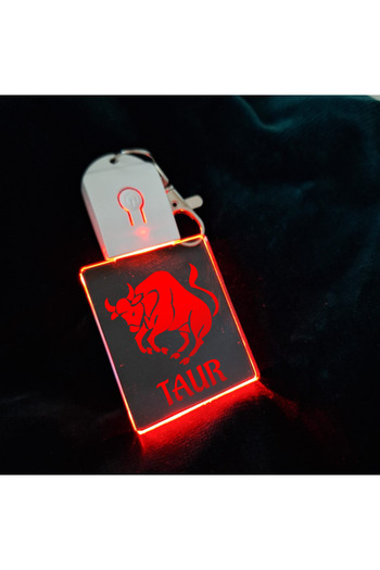 T&M Personalizare LED Acrylic Keychain - Taurus Zodiac-v2 Horoscope, Multicolor