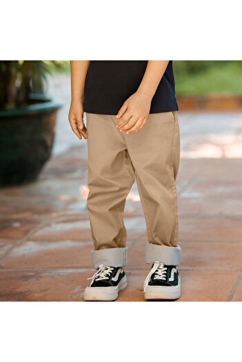 Giordano Kids Mid-Rise Regular Taper Stretch Twill Pants – Elastic Waist Comfort Fit