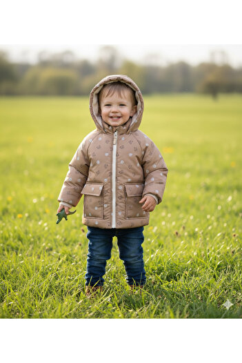 Midimod 2-7 Years Old Hooded Fleece Thickened Boys' Coat