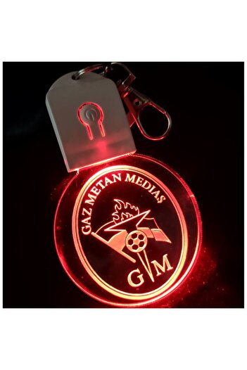 T&M Personalizare LED Keychain Acrylic Gaz Metan Medias FC, Round, Multicolor