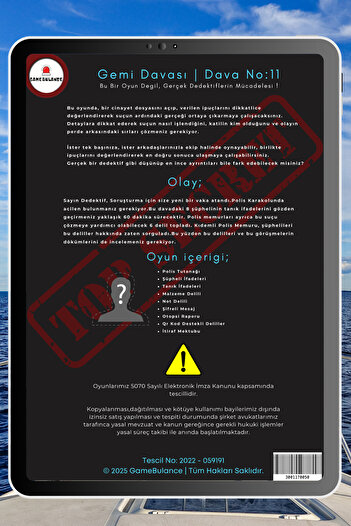 GameBulance Murder Solving Game - Detective Game - Who Is the Killer Game - Crime Solving Game - Ship Case