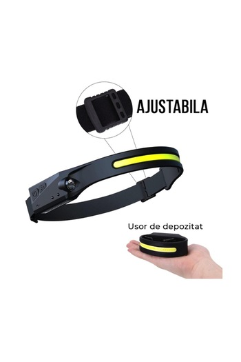 NEO Lanterna de cap Neo™ LED, acumulator, senzor miscare, lumina laterala