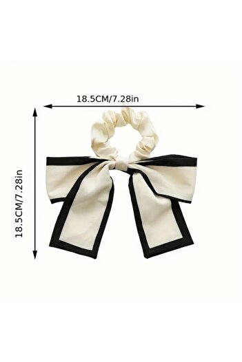 Accessories Hei Black and White Satin Look Big Bow Elastic Women's Hair Accessory Daily Hairpin