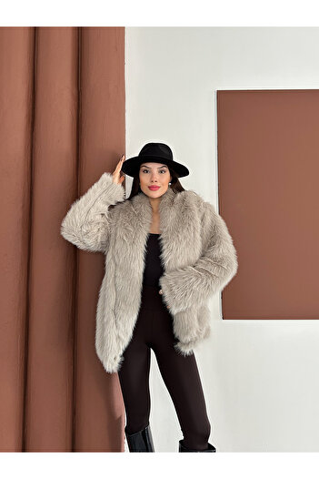OTAKU Women's Premium Oversize Plush Fur Coat