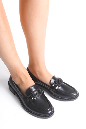 MARSEDO Дамски мокасини с катарама Classic Shoes Olia Черна кожа