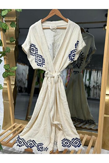 Befera Design Muslin Kimono 100% Cotton Ethnic Printed Patterned Bathrobe Kaftan Dressing Gown