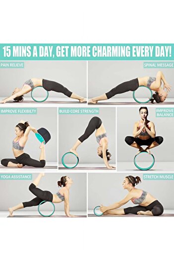 Taimi 26cm Yoga Wheel for Exercises and Relieving Back and Shoulder Pain Supports the Spine
