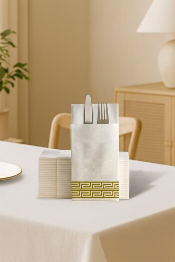 alenked 40X40 cm Invitation & Presentation & New Year White Presentation Napkin Airtouch 12-Pack