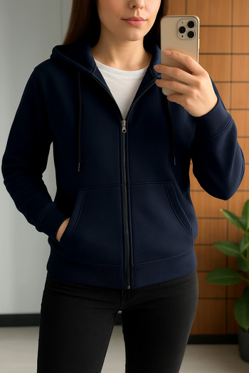 BRLKN Women's Hooded Zippered Cardigan