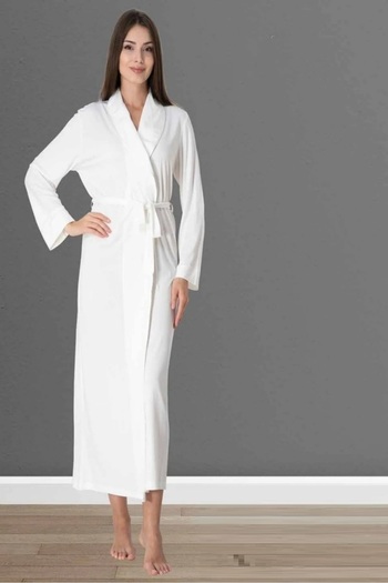 by İGP Long Front Tie Women's Dressing Gown