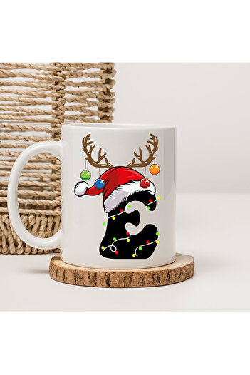 Er-Se Tasarım Special Design Letter E Mug Cup Per Year, Gift for a Friend, New Year's Gift, Lettered Mug Cup