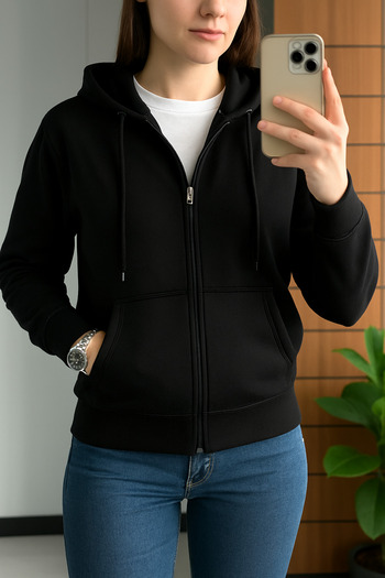BRLKN Women's Hooded Zippered Cardigan