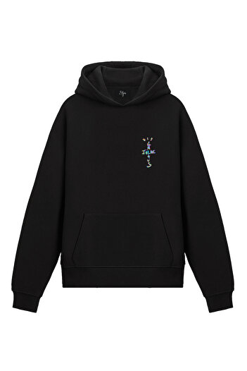 Edizen Travis Scott Astroworld Hoodie Unisex Oversize 100% Cotton Black Hooded Sweatshirt