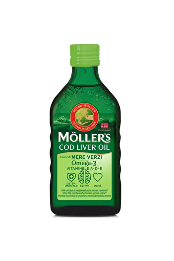 Möller's Cod liver oil with green apple flavor, 250 ml, Moller's