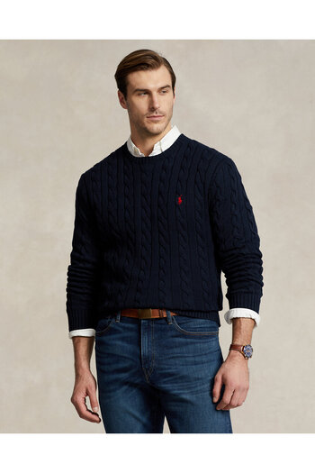 Ralph Lauren Golf Polo Ralph Lauren. Cable-Knit Cotton Jumper Round Neck Hair Knitwear Sweater