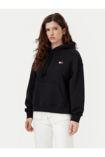 Tommy Hilfiger Plus _Tommyhilfiger Hooded Kangaroo Side Pocket Sweatshirt