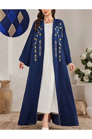 SHEIN cardigan lung, albastru