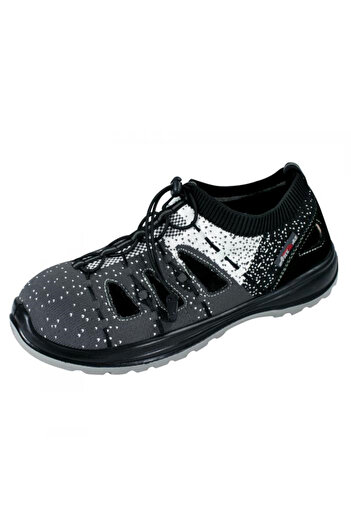 art.mas Work sandals, SB, FO, SRA, Fly-knit, metallic toe cap, gray and black, size 45,