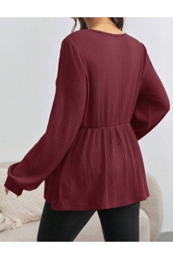 SHEIN blouse, cherry red