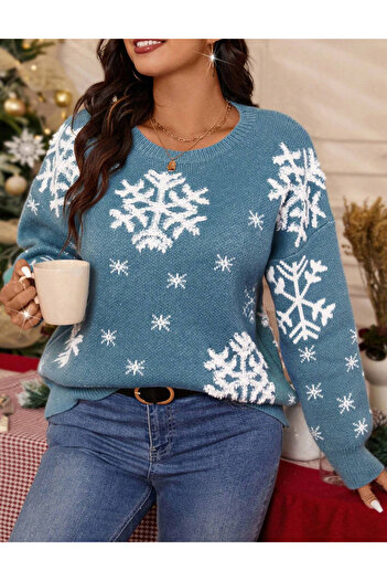 SHEIN Curve+ sweater, blue