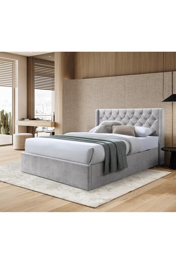 OEM Prestige 1 Upholstered Bed, 160x200, with Adjustable Metal Frame and Storage, Cream Color