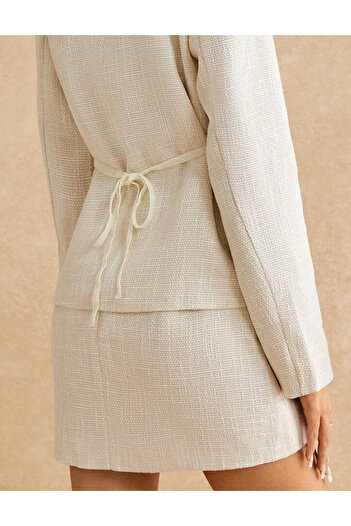 SHEIN mini skirt, cream