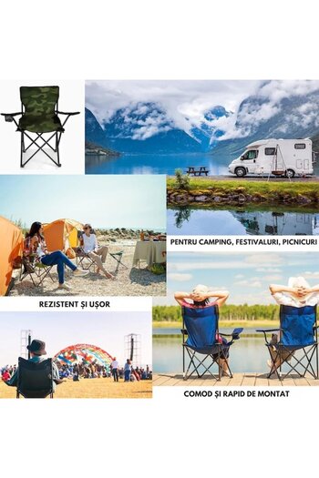 varioshop Folding Fishing Chair VarioShop, Ergonomic, Metal Frame