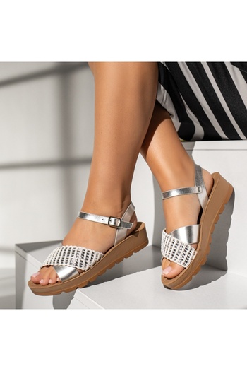 BMoD Silver women's platform sandals MOD13896