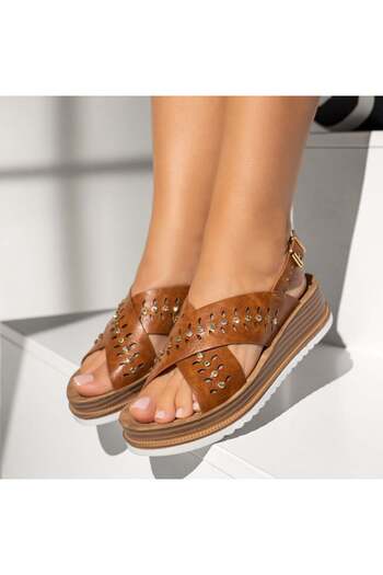 BMoD Brown women's platform sandals MOD05474