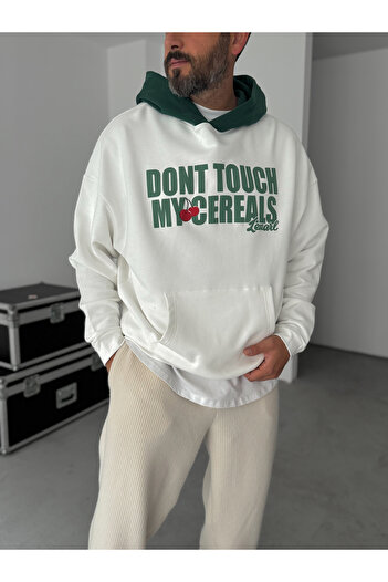 BYBASICMAN White Cherry Printed Hooded Sweatshirt Hm-0003