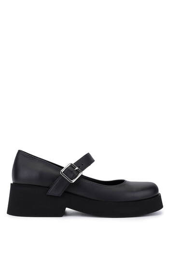 Tamer Tanca Women's Genuine Leather Black Heeled Shoes