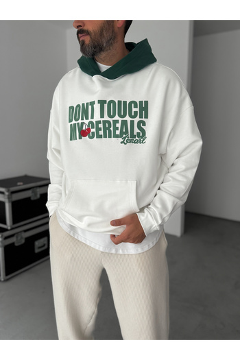 BYBASICMAN White Cherry Printed Hooded Sweatshirt Hm-0003