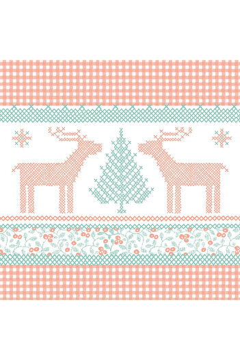 Mank Linclass Noah festive table napkins (pastel orange-turquoise) / 40 x 40 cm / 50 pcs